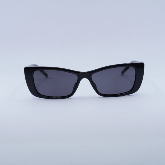 ?️ New Gucci GG1681S 001 Sunglasses - Shiny Black Frame, Solid Grey Lens… main image 12